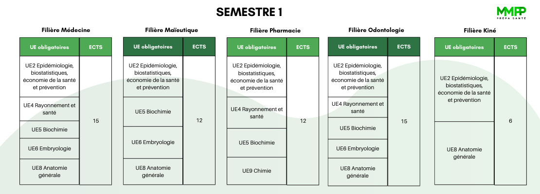 liste UEs LAS antilles sem1